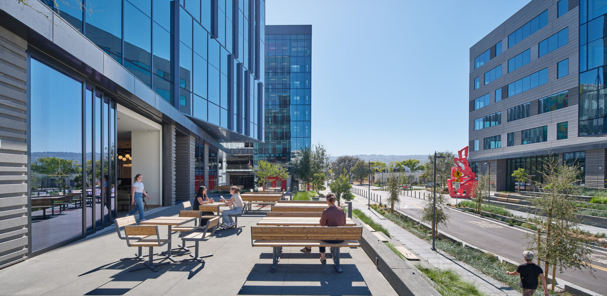 The Landing | outdoor seating in plaza